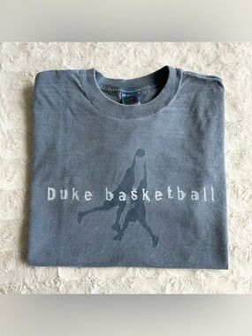 Vintage Duke Basketball Shirt Tee Mens Large Blue Devils Bball Hoops 90s Vtg SS